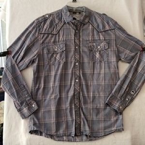 Buffalo David Denton - plaid button-up shirt - blue - XXL